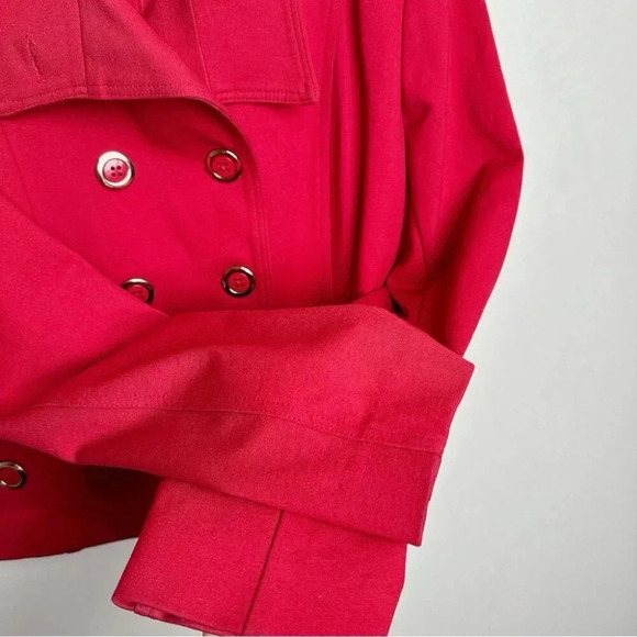 Frank Lyman  Womens Size 6 Double Button Red Cropped Blazer - Picture 10 of 15